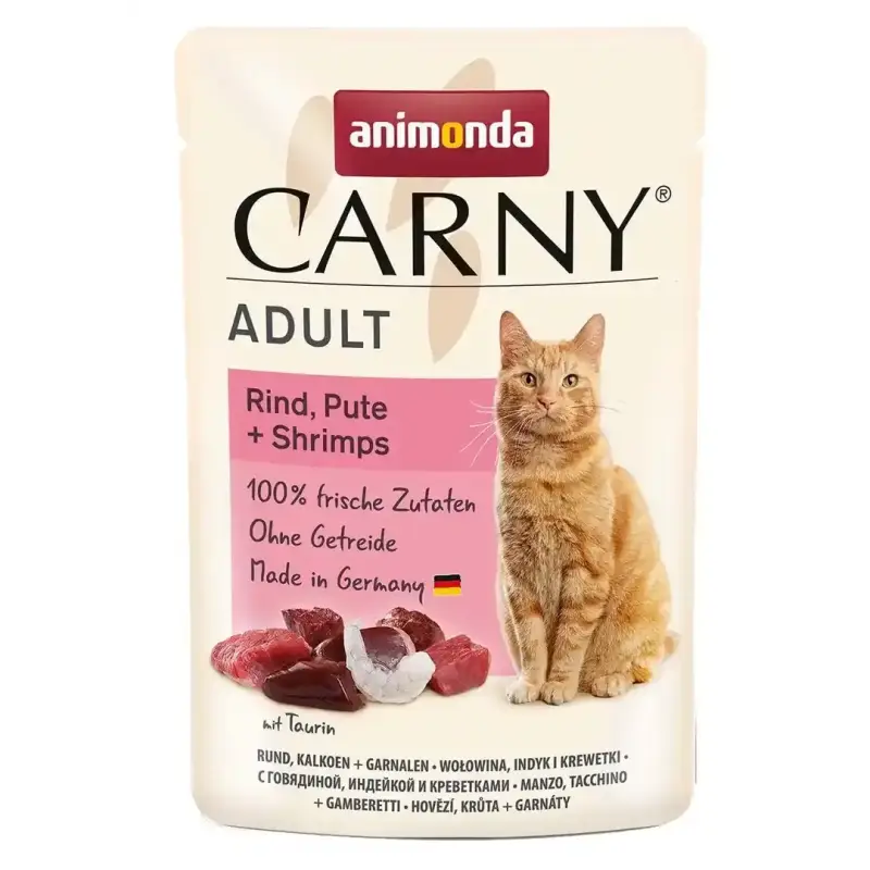 Animonda Carny Adult Pouch Wołowina Indyk Krewetki saszetka 85g