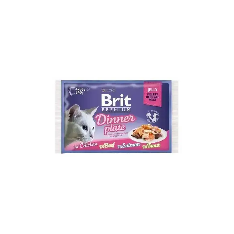 BRIT Premium Cat Jelly Fillet Dinner Plate 4x85g