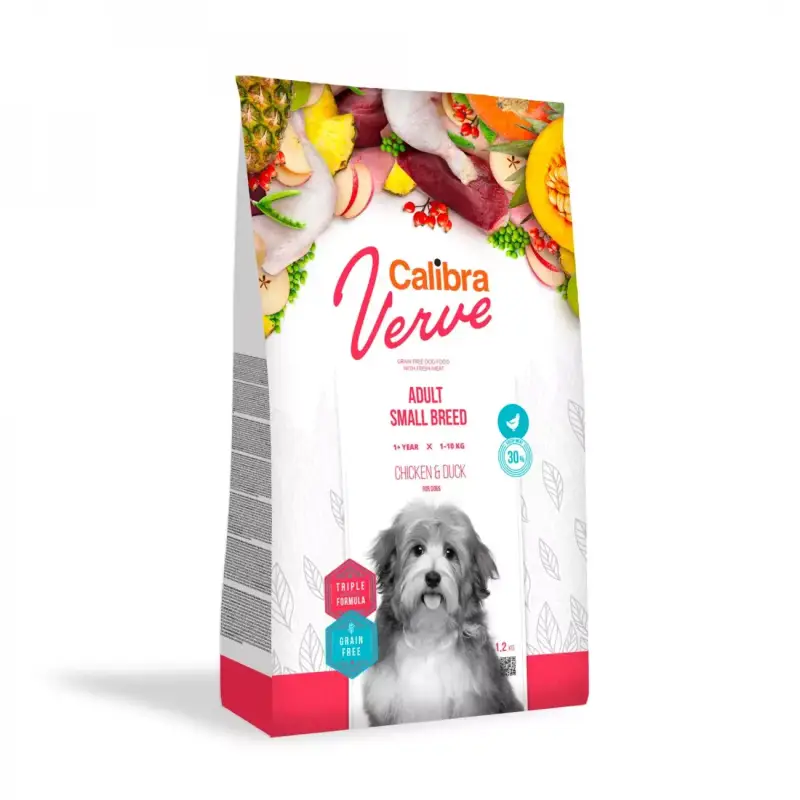 Calibra Dog Verve GF Adult Small kurczak i kaczka 1,2kg