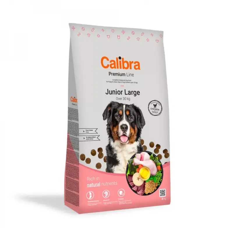 Calibra Dog Premium Line Junior Large  kurczak 3 kg NEW