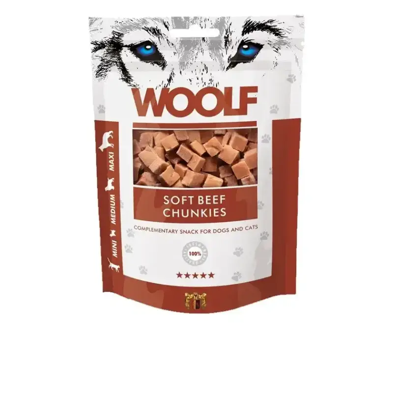 WOOLF SOFT BEEF CHUNKIES Z WOŁOWINĄ 100g