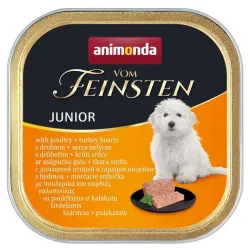 ANIMONDA Vom Feinsten Dog Junior drób, serca indyka 150g