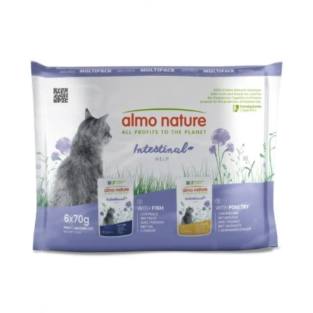 Almo Nature Cat INTESTINAL HELP Multipack ryba, drób 6x70g