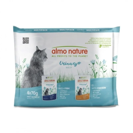 Almo Nature Cat URINARY HELP Multipack ryba, drób 6x70g