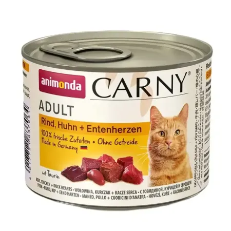 ANIMONDA Carny Adult Cat wołowina, kurczak i kacze serca 200g