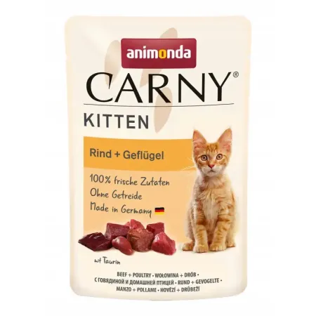 ANIMONDA Carny Kitten Pouch wołowina z drobiem 85g