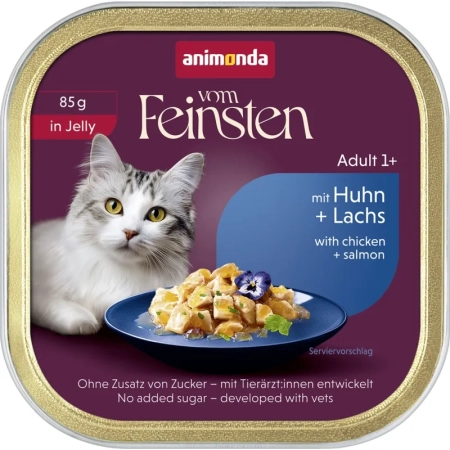 ANIMONDA Vom Feinsten kurczak z łososiem w galaretce 85g