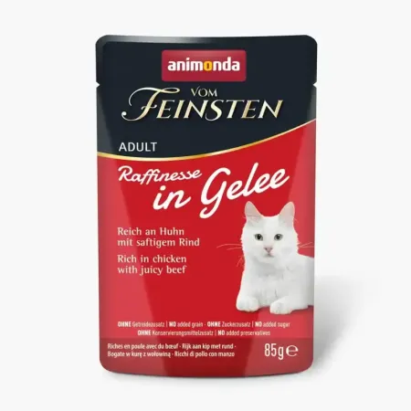 ANIMONDA Vom Feinsten Raffinesse kurczak z wołowiną w galaretce 85g