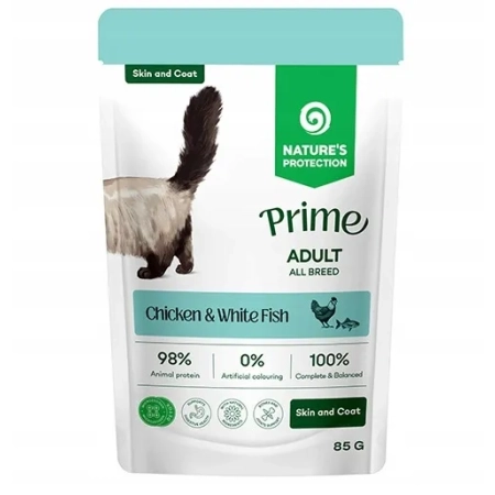 Nature's Protection Cat Skin and Coat kurczak, biała ryba 85g