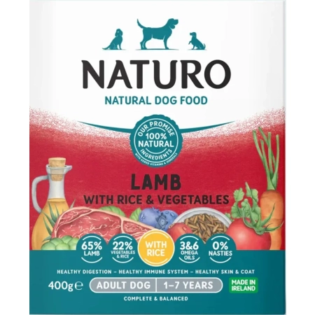 Naturo Grain Free Adult Jagnięcina tacka 400g
