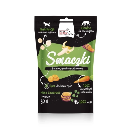 Syta Micha Smaczki dla psa z batatem, marchewką i bananem 80g