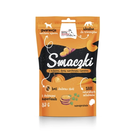 Syta Micha Smaczki dla psa z indykiem, dynią, marchewką 80g